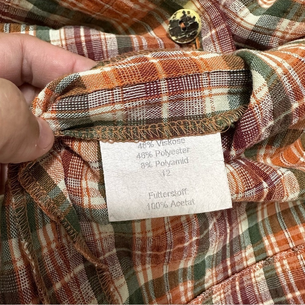 Vintage Linzner German Plaid Button Down Dress With Pockets UK Size 36 - Picture 9 of 13